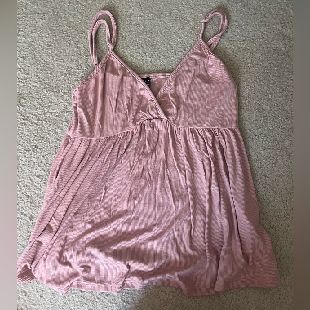 Cute long pink tank top